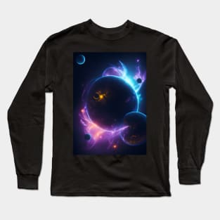 Planets Lights In Space Long Sleeve T-Shirt